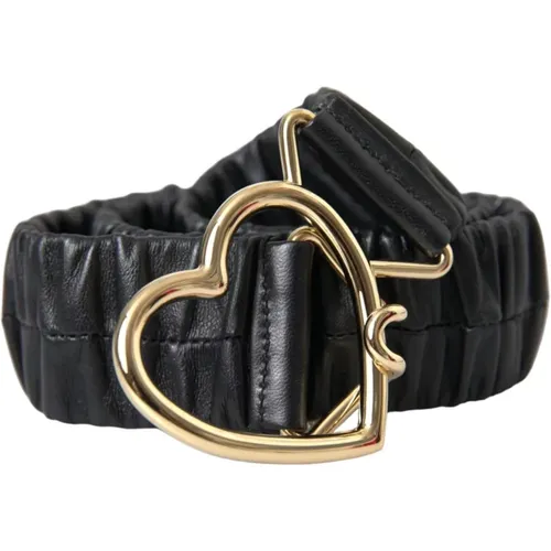 Heart Buckle Leather Belt , female, Sizes: 90 CM, 85 CM - Dolce & Gabbana - Modalova