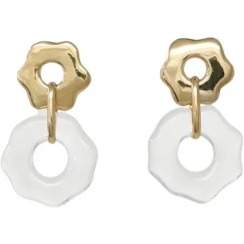 Gold Vermeil Clear Air Earrings , female, Sizes: ONE SIZE - Cled - Modalova