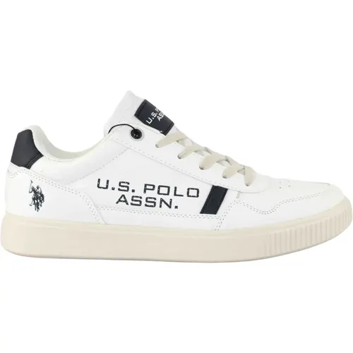 Stylish Bianco/Blu Sneakers , male, Sizes: 7 UK - U.s. Polo Assn. - Modalova