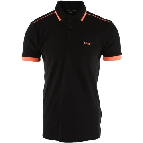 Herren Schwarzes Baumwoll Polo Shirt , Herren, Größe: S - Hugo Boss - Modalova