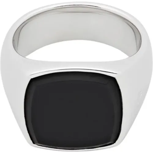 Schwarzer Onyx Siegelring Silberschmuck - Tom Wood - Modalova