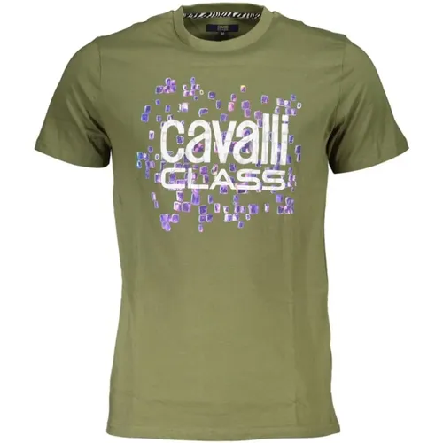 Cotton Printed Logo T-Shirt , male, Sizes: 2XL, XL, L - Cavalli Class - Modalova