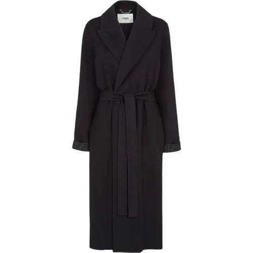 Wool Coat with Belt , female, Sizes: XS, 2XS - Fendi - Modalova