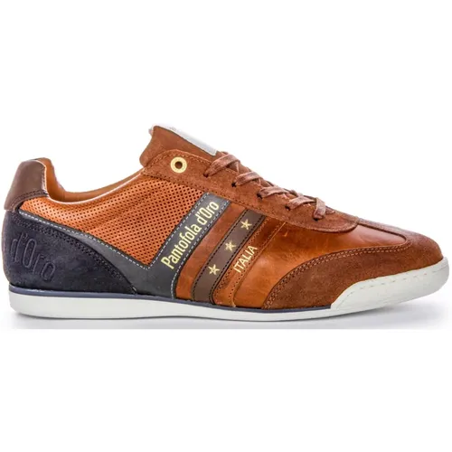 Brown Blue Leather Suede Trainers Men , male, Sizes: 10 UK, 7 UK, 11 UK, 8 UK, 9 UK - Pantofola D'Oro - Modalova