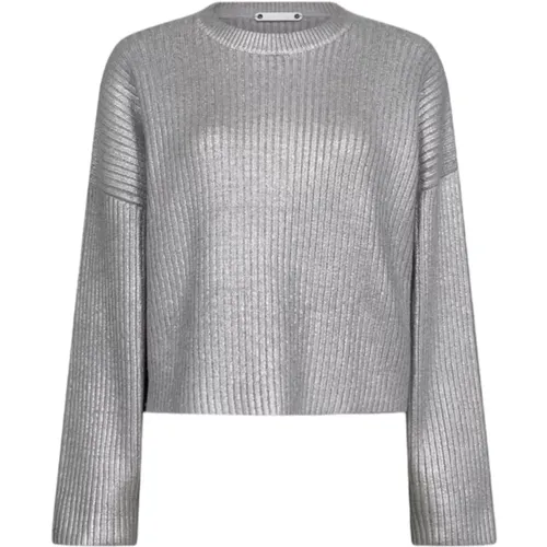 Silver Foil Knit Sweater , female, Sizes: M - Co'Couture - Modalova