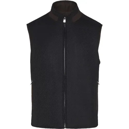 Reversible gilet with zip pockets , male, Sizes: 2XL, 3XL - Corneliani - Modalova