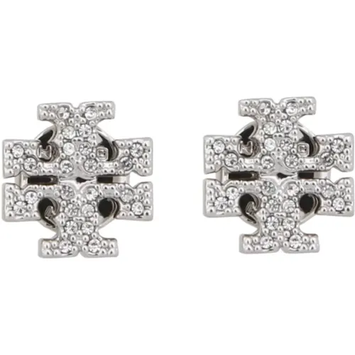 Kristall Logo Stud Ohrringe - TORY BURCH - Modalova