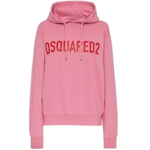 Hoodie mit ikonischem Logo, rosa Farbe , Damen, Größe: S - Dsquared2 - Modalova