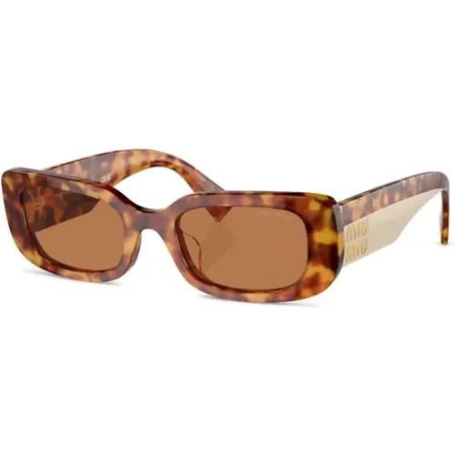 Braun/Havana Sonnenbrille , Damen, Größe: 51 MM - Miu Miu - Modalova