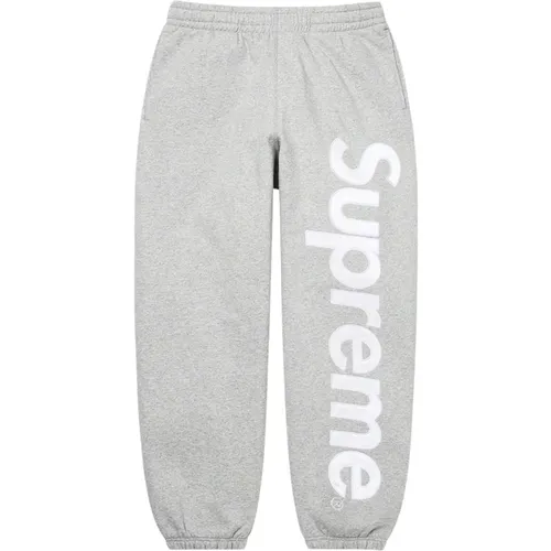 Satin Appliqué Sweatpant Heather Grey , male, Sizes: M, L, 2XL, S - Supreme - Modalova