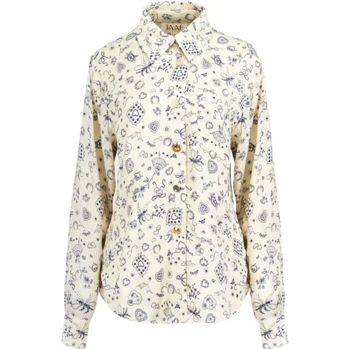 Ballerina Butter Print Button-Up Bluse , Damen, Größe: M - JAAF - Modalova