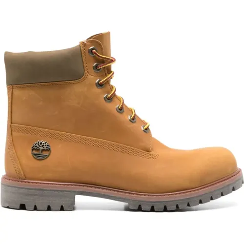 Braune Leder Schnürstiefel , Herren, Größe: 42 EU - Timberland - Modalova