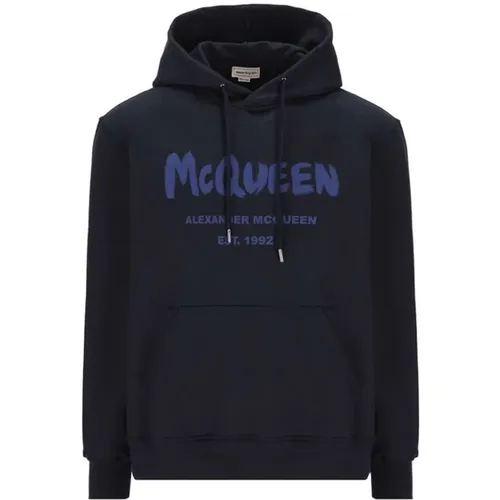 Logo Hoodie Sweatshirt with Drawstring Hood , male, Sizes: XL - alexander mcqueen - Modalova