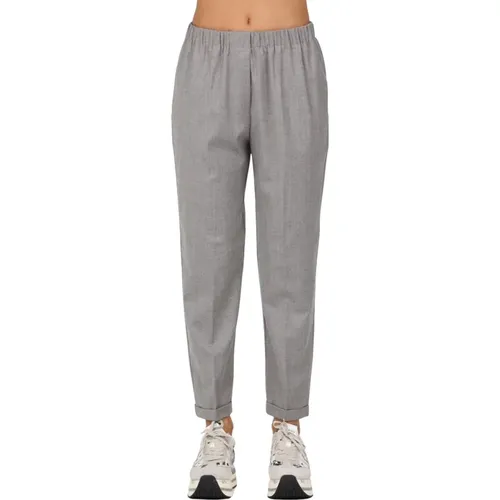 Flannel Elastic Waist Pants , female, Sizes: XS, S - Rosso35 - Modalova