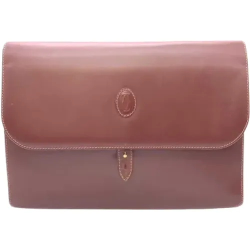 Pre-owned Leather clutches , female, Sizes: ONE SIZE - Cartier Vintage - Modalova