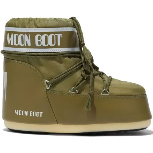 Khaki Grüne Wasserabweisende Knöchelstiefel , Herren, Größe: 45 EU - moon boot - Modalova