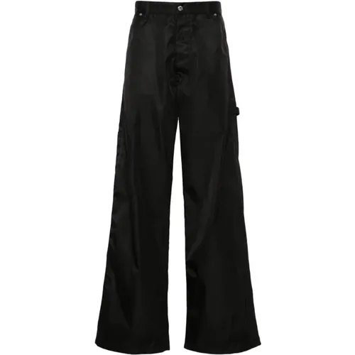 Wide Leg Trousers with Arrows Motif , male, Sizes: L, M, S - Off White - Modalova