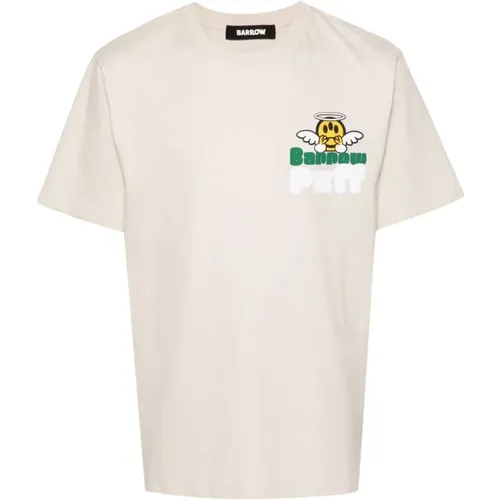 Baumwoll-T-Shirt mit Logo-Print,Grafikdruck Kurzarm-Tops,T-Shirt mit Logo-Print aus Baumwolle - Barrow - Modalova
