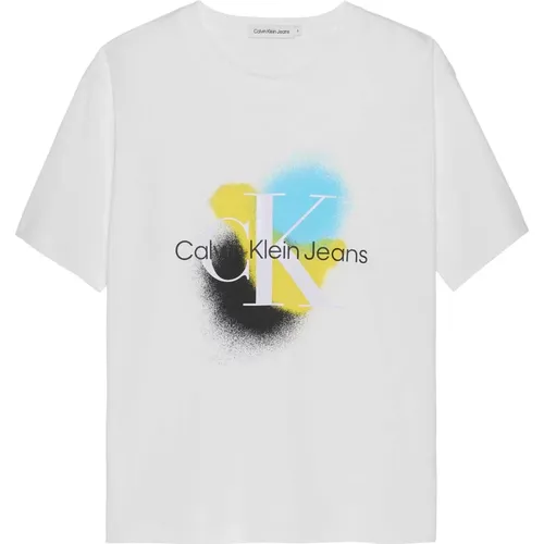 Placed Spray Print T-Shirt - Calvin Klein - Modalova