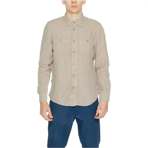 Long Sleeve Linen Shirt Spring/Summer Collection , male, Sizes: L, XL, M - Blauer - Modalova