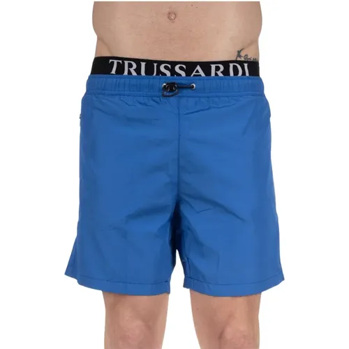 Mens Sporty Zip Elastic Swimwear , male, Sizes: S - Trussardi - Modalova