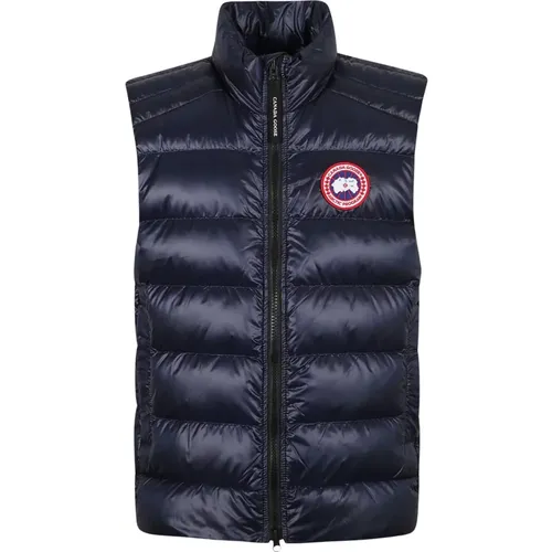 Navy Duck Feather Padded Vest , male, Sizes: M, L - Canada Goose - Modalova