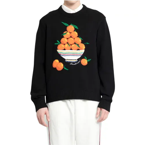 Orange Pyramid Intarsia Jumper , male, Sizes: M - Casablanca - Modalova