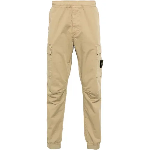 Braune Hose mit Kompass-Applikation , Herren, Größe: W32 - Stone Island - Modalova