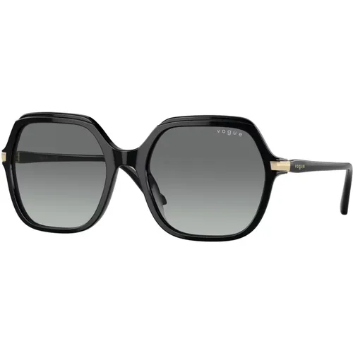 Damen Quadratische Sonnenbrille Schwarz Glänzend , Damen, Größe: 56 MM - Vogue - Modalova