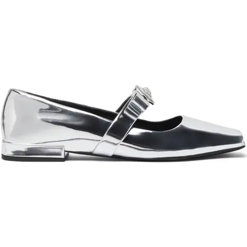 Metallic Slip-On Half Heel Schuhe , Damen, Größe: 39 EU - Versace - Modalova