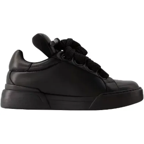 Leder sneakers , Herren, Größe: 41 EU - Dolce & Gabbana - Modalova