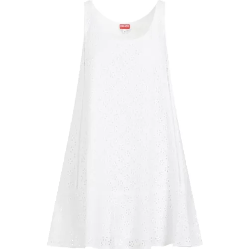 Weiße Baumwoll-Mini-Kleid , Damen, Größe: S - Kenzo - Modalova