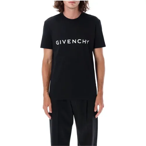 Schwarzes Logo T-Shirt Klassische Passform , Herren, Größe: S - Givenchy - Modalova