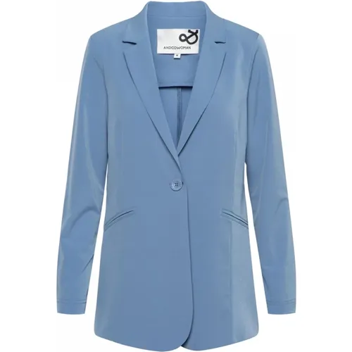 Langer Reiseblazer Denim , Damen, Größe: M - &Co Woman - Modalova