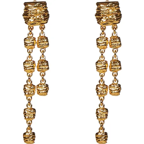 Vintage Golden Clip-On Earrings , female, Sizes: ONE SIZE - Tom Ford - Modalova