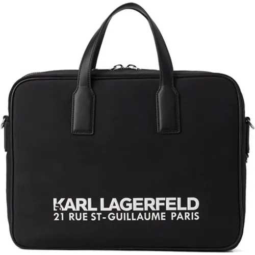 Briefcase with Logo Embossing , male, Sizes: ONE SIZE - Karl Lagerfeld - Modalova