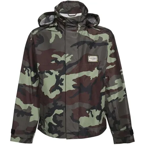 Jacket with Detachable Hood , male, Sizes: S - Dolce & Gabbana - Modalova