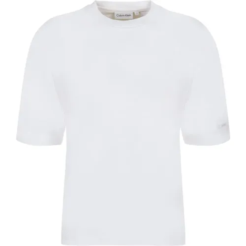 Cotton T-Shirt , female, Sizes: XS, L, M, S - Calvin Klein - Modalova