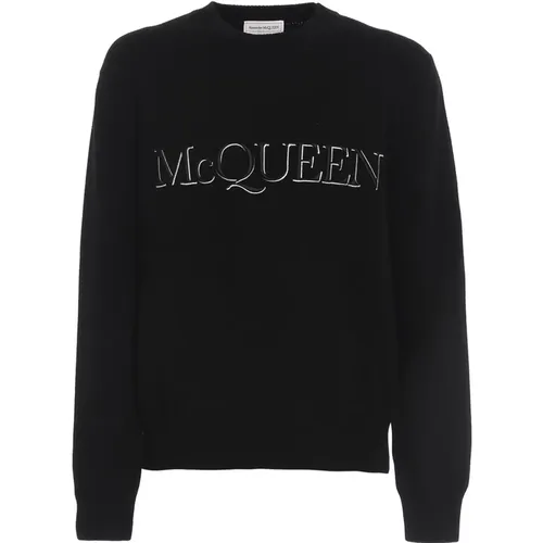Cotton Sweater with Logo Relief , male, Sizes: L, S, M - alexander mcqueen - Modalova