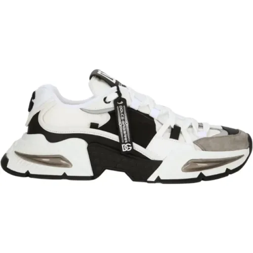 Black Grey Airmaster Sneaker , male, Sizes: 8 UK, 8 1/2 UK, 9 UK, 7 UK, 10 UK, 9 1/2 UK, 7 1/2 UK, 6 UK, 11 UK - Dolce & Gabbana - Modalova