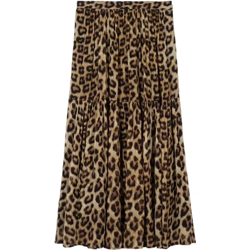 Leopard Print Midi Skirt , female, Sizes: XS - BA&SH - Modalova