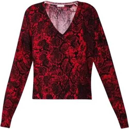 Python Print V-Neck Sweater , female, Sizes: L - Liu Jo - Modalova