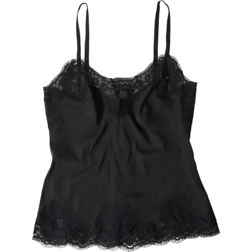 Silk Lace Camisole Top , female, Sizes: 3XS - Dolce & Gabbana - Modalova