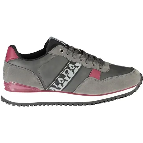 Grey Lace-Up Sneakers with Contrasting Accents , male, Sizes: 10 UK, 8 UK, 9 UK, 11 UK, 7 UK - Napapijri - Modalova