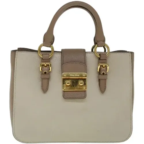 Pre-owned Leather handbags , female, Sizes: ONE SIZE - Miu Miu Pre-owned - Modalova