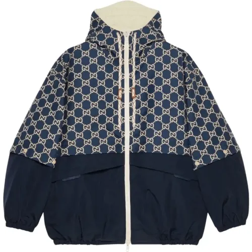 Double G zip-up hooded jacket , female, Sizes: XL - Gucci - Modalova