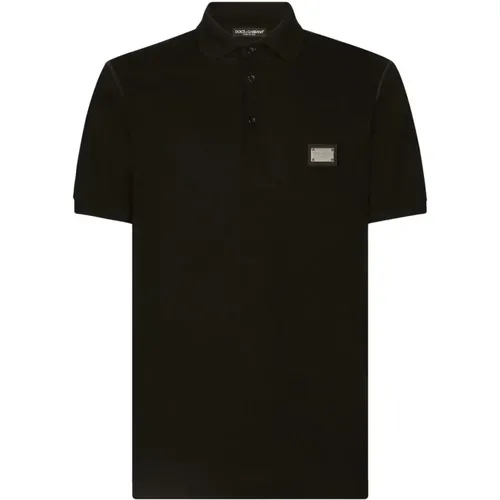 Essentials Plaque Polo , male, Sizes: 2XL, L - Dolce & Gabbana - Modalova