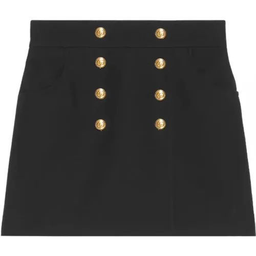 Button-up crepe skirt , female, Sizes: XS - Gucci - Modalova