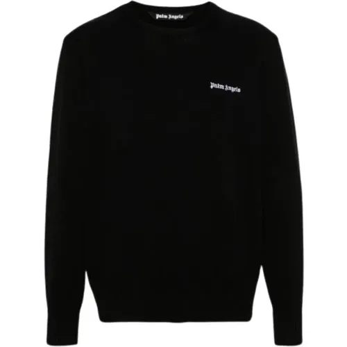 Logo Sweater with crewneck , male, Sizes: S, L, M - Palm Angels - Modalova