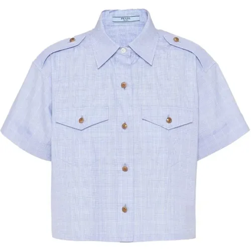 Cotton Shirt Aw23 , female, Sizes: S, 3XS, 2XS - Prada - Modalova